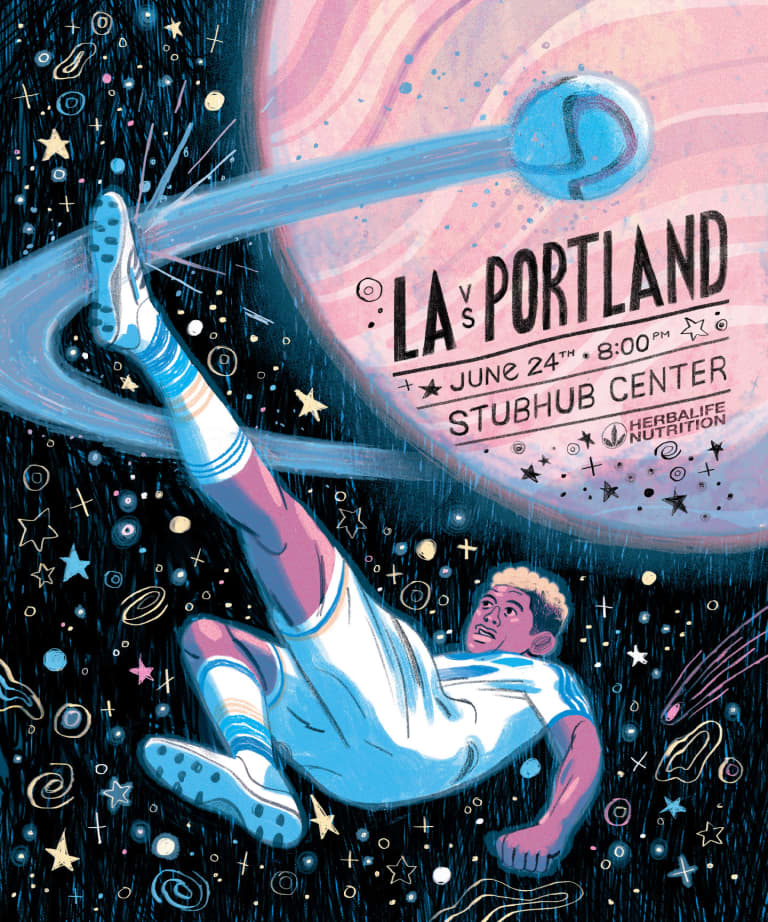 LA Galaxy unveil commemorative match poster for Portland Timbers match -