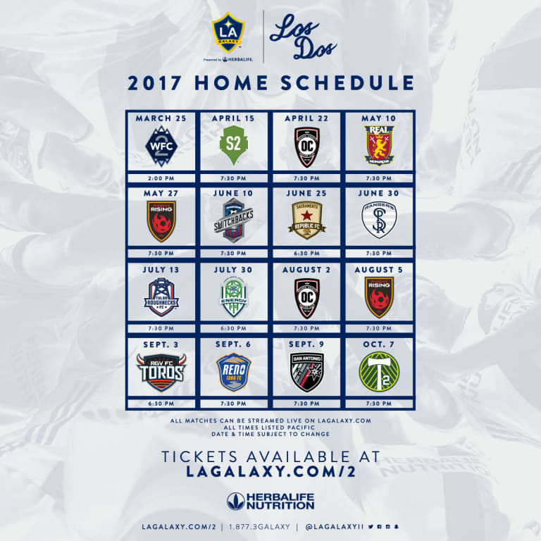 Don't miss a Los Dos home match with this handy calendar -