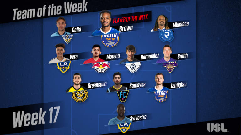 Adrian Vera and Brian Sylvestre named to USL Team of the Week -