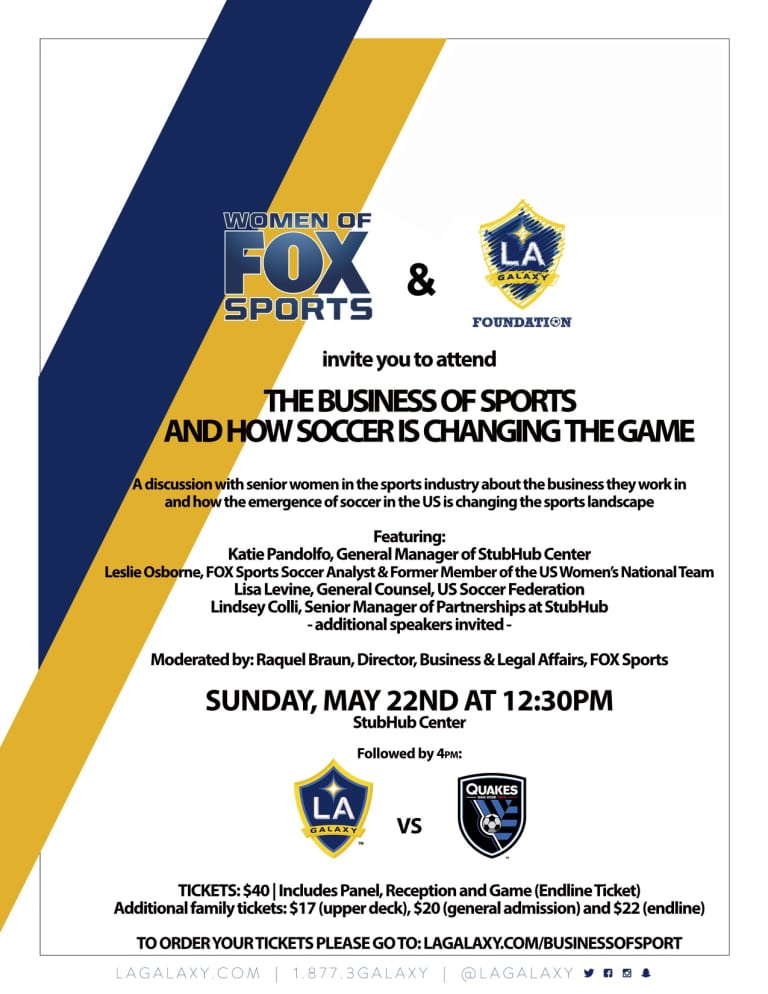 FOX Sports and LA Galaxy Foundation hosting Women’s Leadership Series discussion on the business of sports -