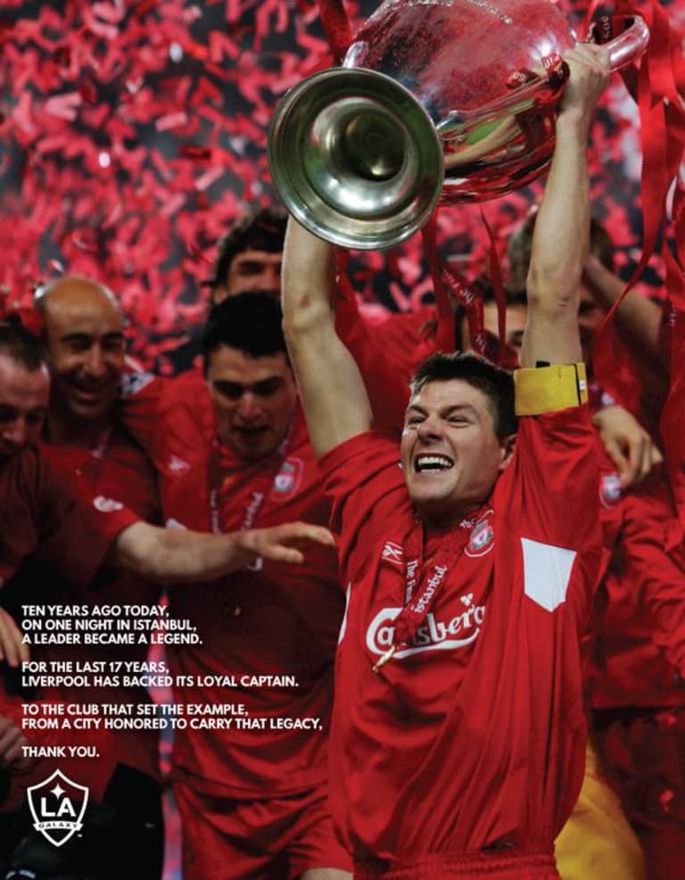 LA Galaxy place full-page ad in Liverpool Echo paying tribute to Steven Gerrard -