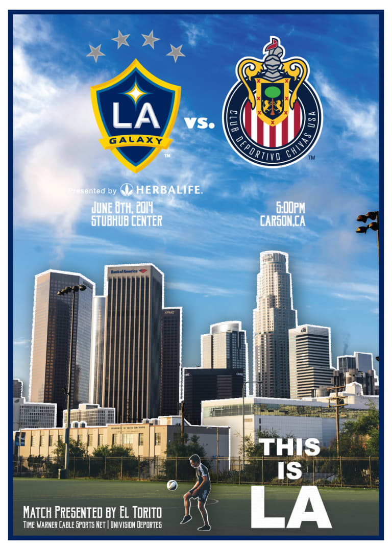 LA Galaxy debut commemorative match poster for June 8 match against Chivas USA -