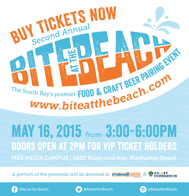 Tickets to Bite at the Beach on sale now with a portion of the proceeds going to the LA Galaxy Foundation -
