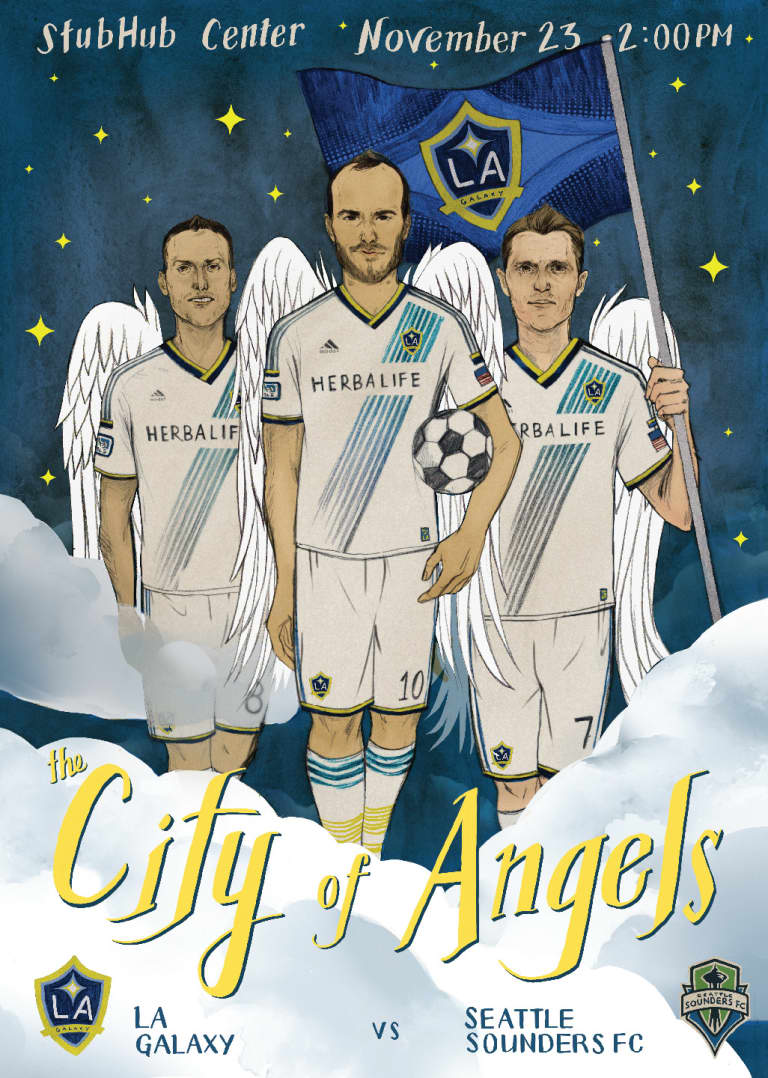 Commemorative Match Poster for Western Conference Championship first leg between LA Galaxy – Seattle Sounders FC unveiled -