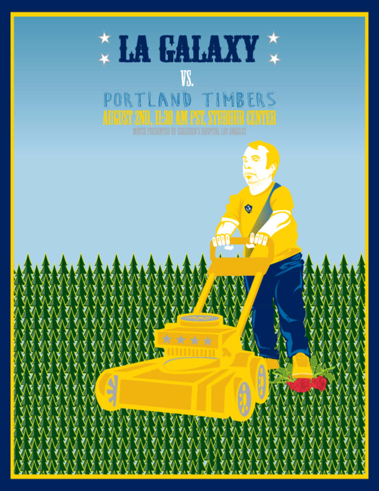 Dan Gargan designs commemorative match poster for Galaxy-Timbers match on Saturday -
