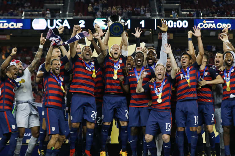 A Brief History of the Gold Cup - The United States national team celebrates its 2017 Gold Cup win by lifting the trophy after defeating Jamaica.