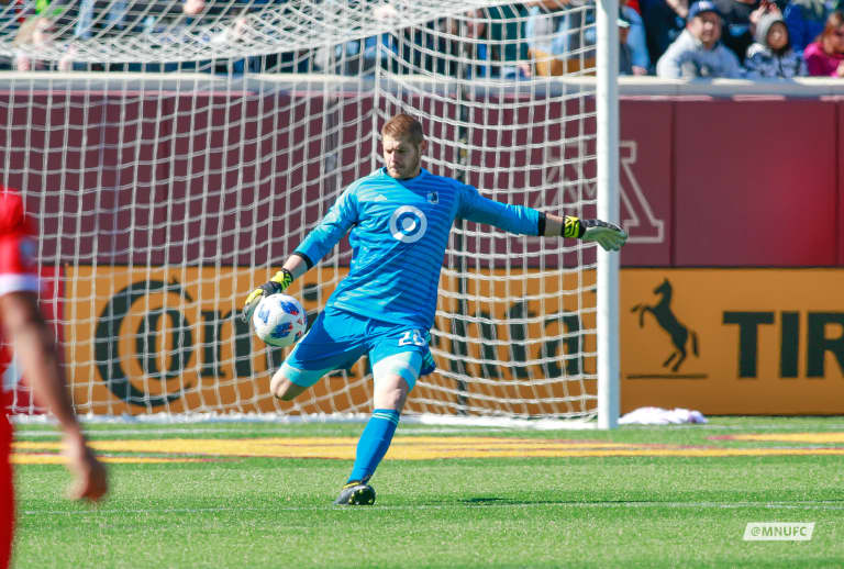 Notes & Quotes: MNUFC vs. Chicago Fire - Matt Lampson punts the ball.
