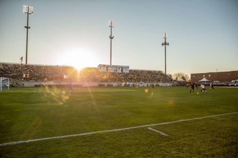 MLS made in Minnesota: Past, present & future of soccer in the Twin Cities - Sunset over NSC Stadium during an MNUFC game.