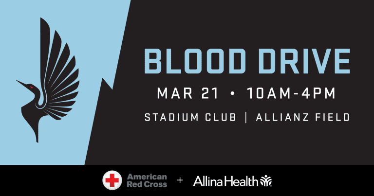 Allianz Field Blood Drive: March 21 from 10 am to 4 pm