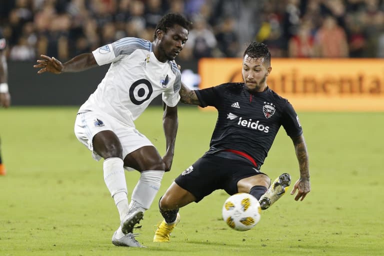 Weekly Recap: Double-Road-Game Week Edition - Frantz Pangop dribbles past a D.C. United player