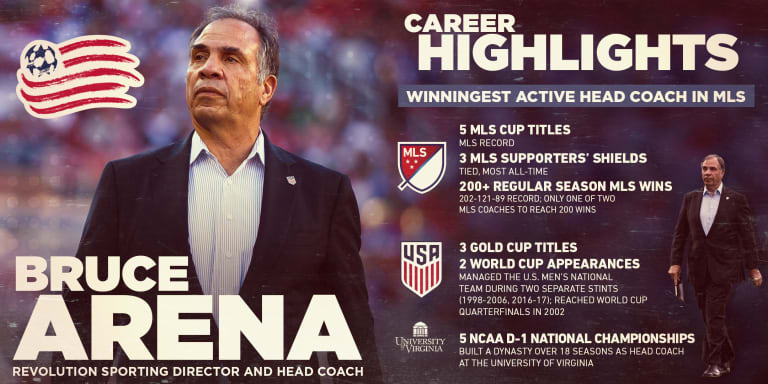 Revolution name Bruce Arena sporting director and head coach -
