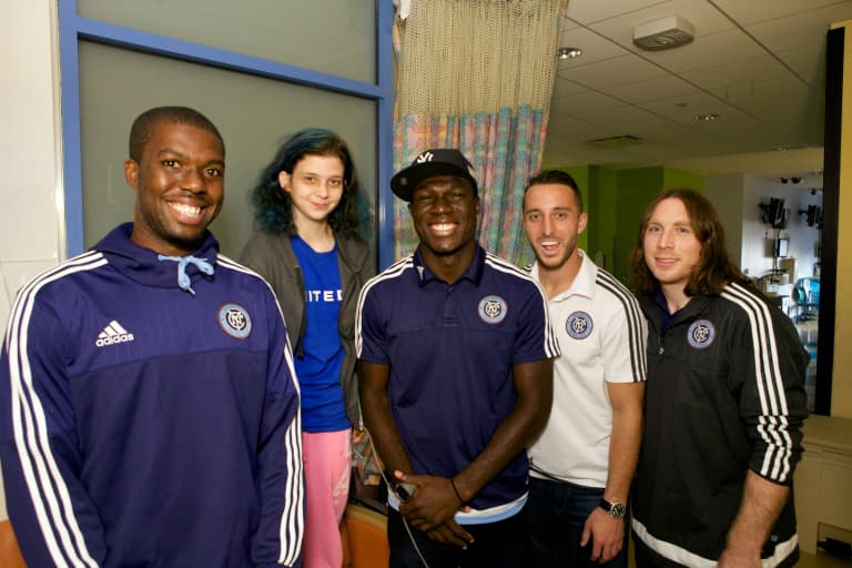 New York City FC Players visit NewYork-Presbyterian Hospital's Komansky Center and Morgan Stanley Children’s Hospital -