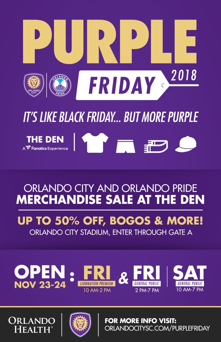 Purple Friday 2018 At The Den  -