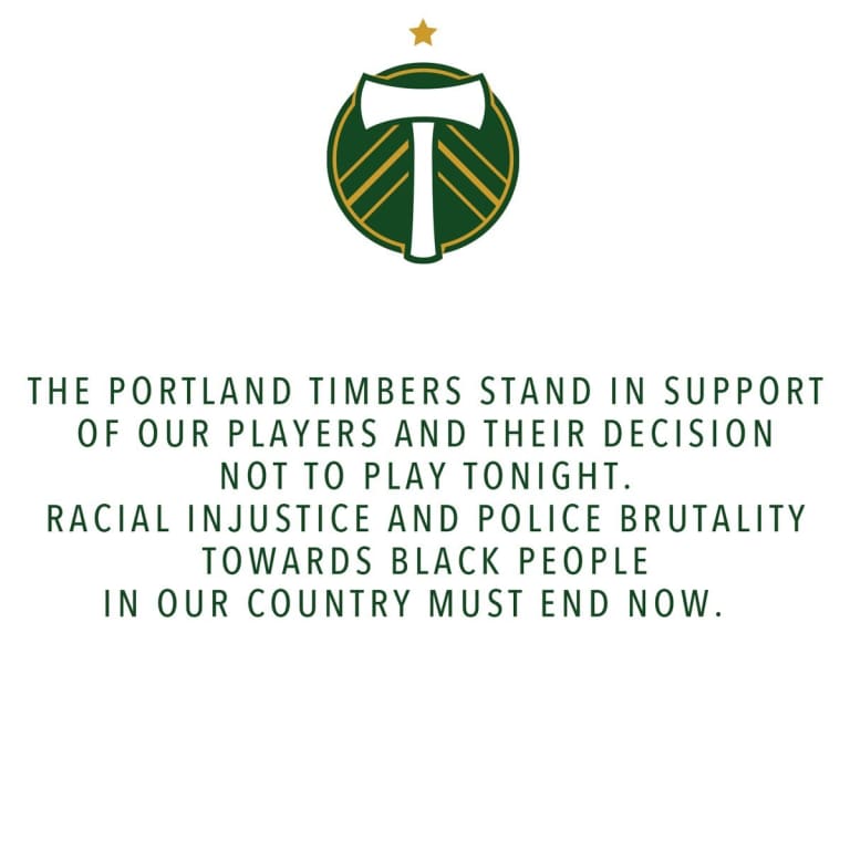 Timbers statement on postponement of tonight's match against San Jose Earthquakes -
