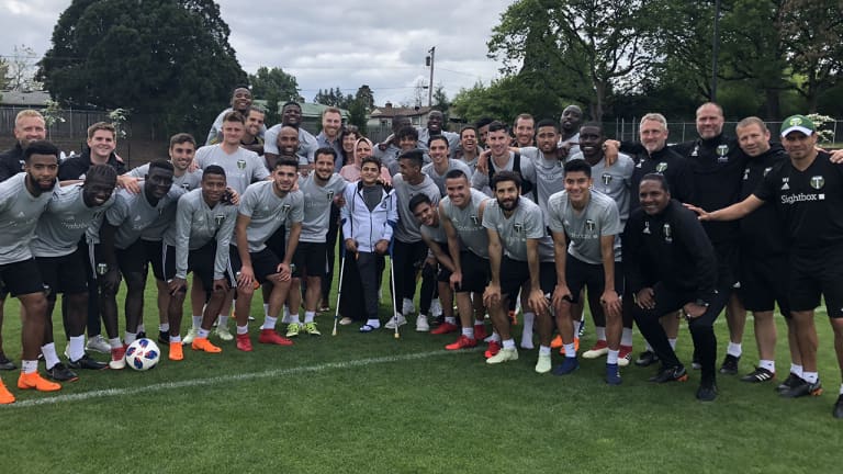 Soccer loving Iraqi boy Mustafa Abed back in Portland for treatment, gets full PTFC experience -
