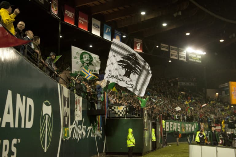 From The Stands: New flags in the North End provide color, history to matches -