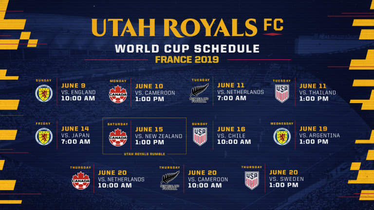 HOW TO WATCH: Utah Royals FC Players at 2019 FIFA Women's World Cup -