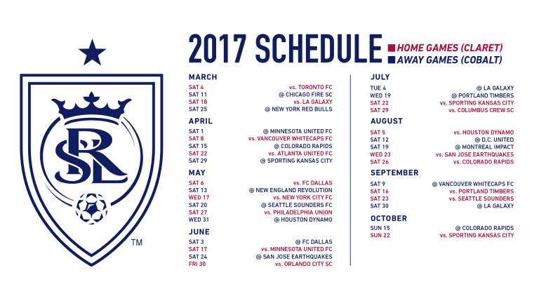 Real Salt Lake Unveils 2017 MLS Regular Season Schedule -