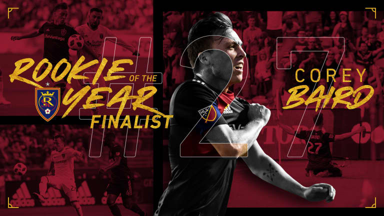 Real Salt Lake FW Corey Baird Named a Finalist for MLS AT&T Rookie of the Year -