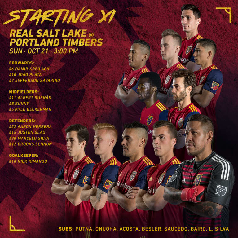RSL Starting XI: Portland Timbers 10/21/18 -