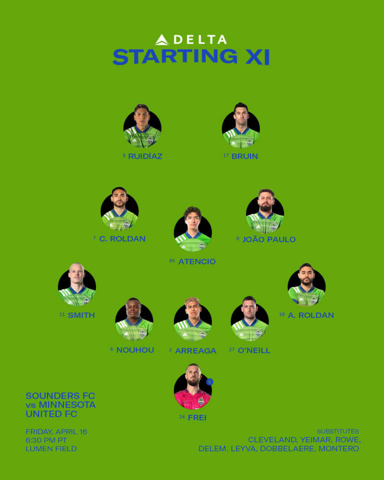 SEAvMIN Starting XI: Head Coach Brian Schmetzer unveils new formation for 2021 MLS home opener against Minnesota United FC -