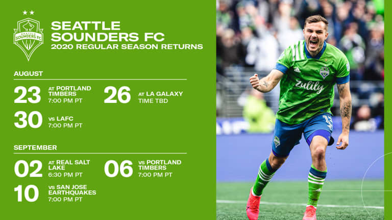 MLS unveils Seattle Sounders' schedule for resumption of the 2020 regular season -