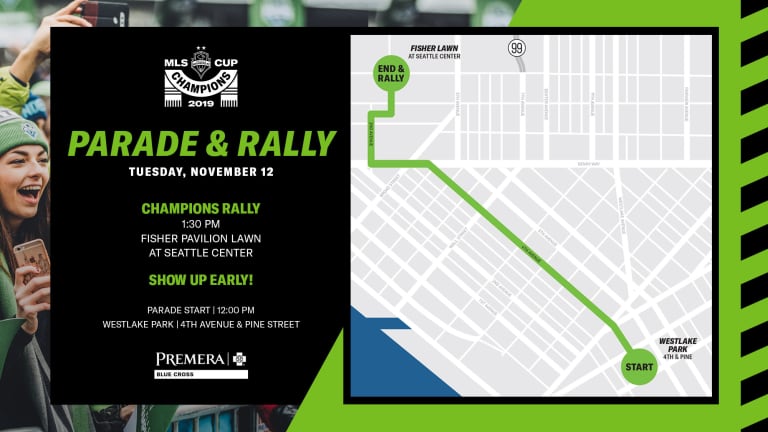 MEDIA ADVISORY: Sounders FC MLS Cup Champions parade to take place on Tuesday, Nov. 12 -