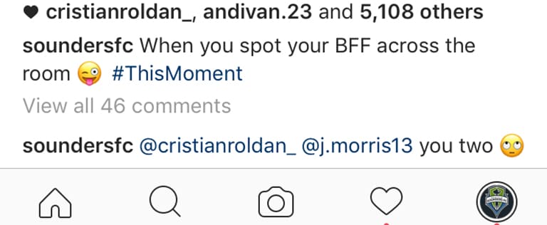 Cristian Roldan reminds everyone that Jordan Morris is his BFF on Instagram -