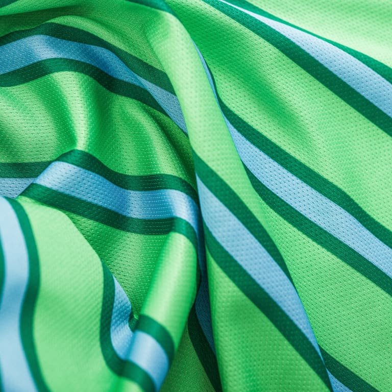 Detailed close-up of pinstripes on jersey