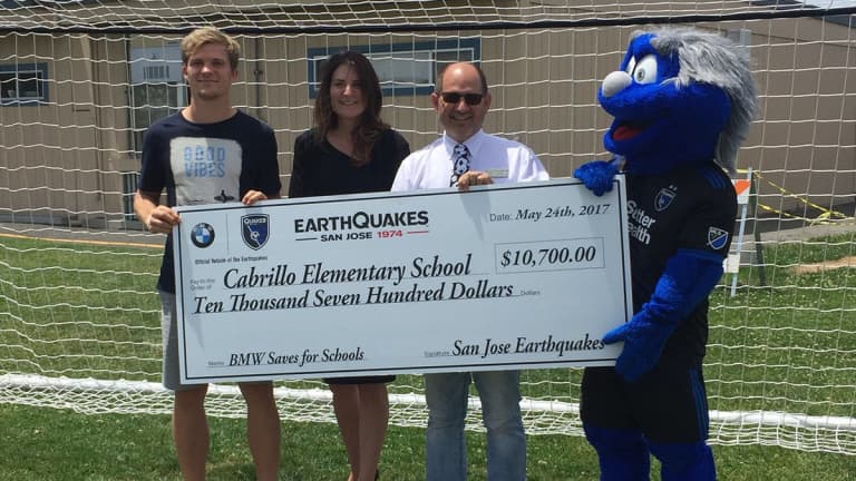 Earthquakes and BMW Raise $10,700 for Cabrillo Elementary -