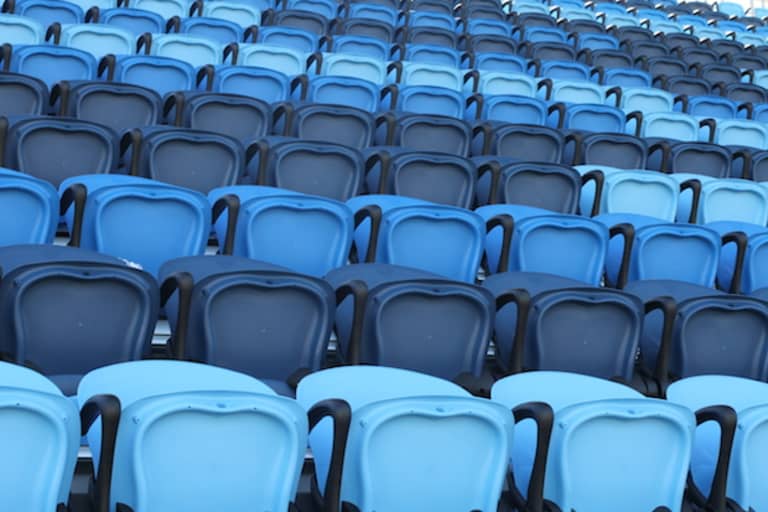 New Stadium Update: Blue seats and green grass -