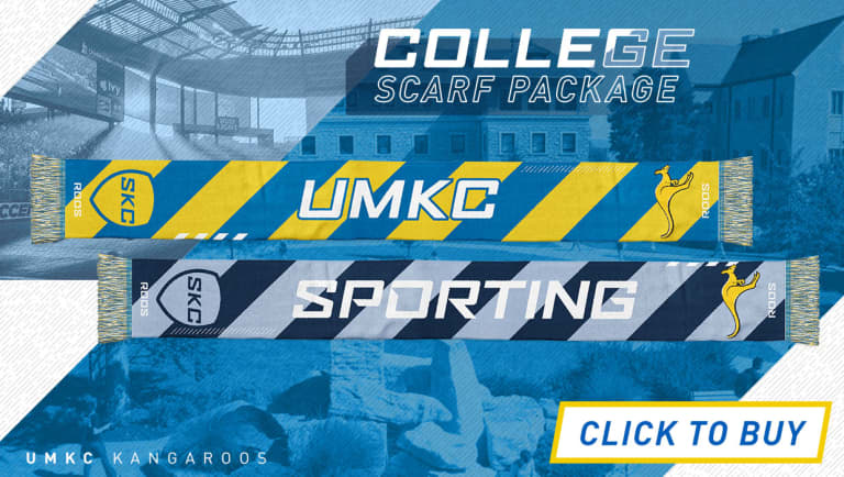 College scarf package highlights #SKCvMTL on March 30 at Children's Mercy Park -