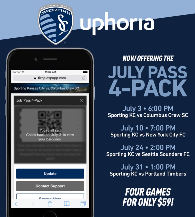 Sporting KC Uphoria: July Pass grants admission to four home games for just $59  -