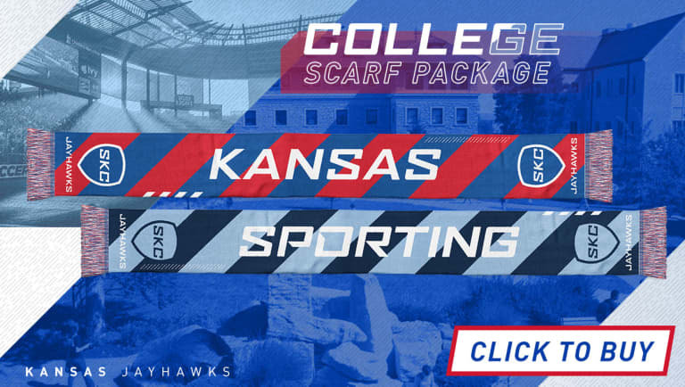 College scarf package highlights #SKCvMTL on March 30 at Children's Mercy Park -