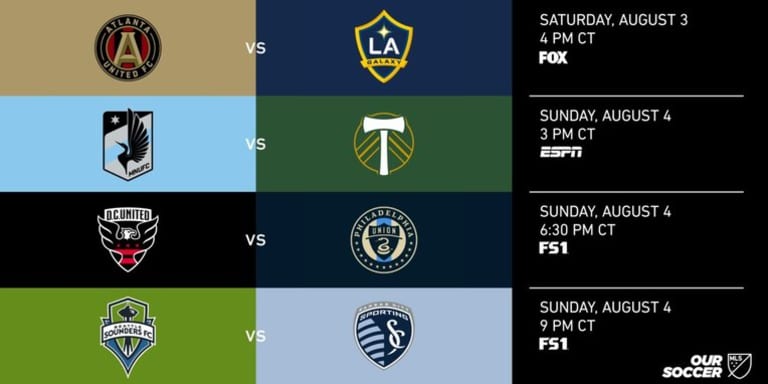 #SEAvSKC among the four nationally televised MLS matches in Week 22 -