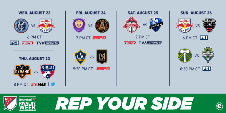 MLS Heineken Rivalry Week takes center stage with six nationally televised matches -