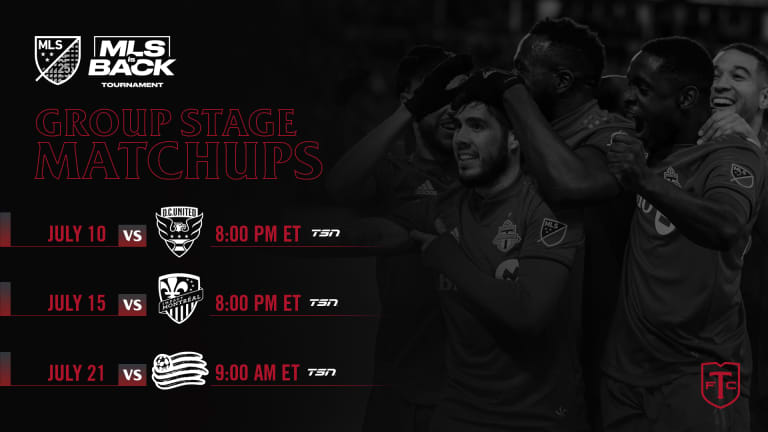 Toronto FC to open MLS is Back Tournament Group Stage Play on July 10 -