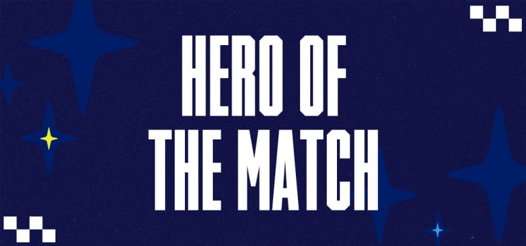 Hero of the match header