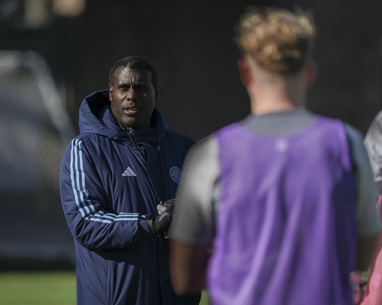 Chattanooga FC Head Coach and Sporting Director Rod Underwood during a training session at Finley Stadium in Chattanooga, Tenn. on Thursday, February 1, 2024