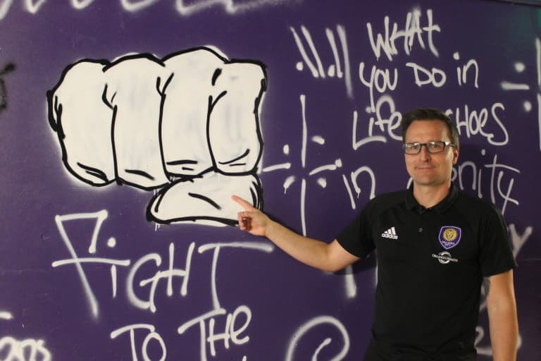 Orlando City fans customize players' tunnel at new stadium with street art - https://league-mp7static.mlsdigital.net/images/IMG_0133[1].JPG