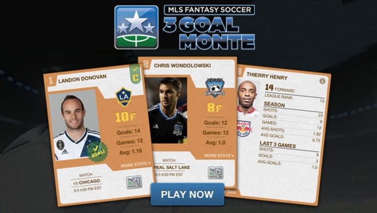 MLS Fantasy: New game 3 Goal Monte challenges you to pick three goalscorers -