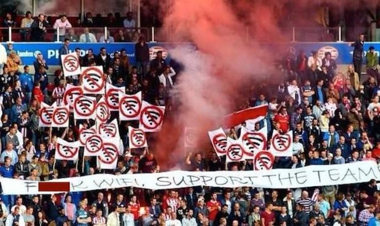PSV Eindhoven fans protest introduction of WiFi service inside stadium | SIDELINE  -