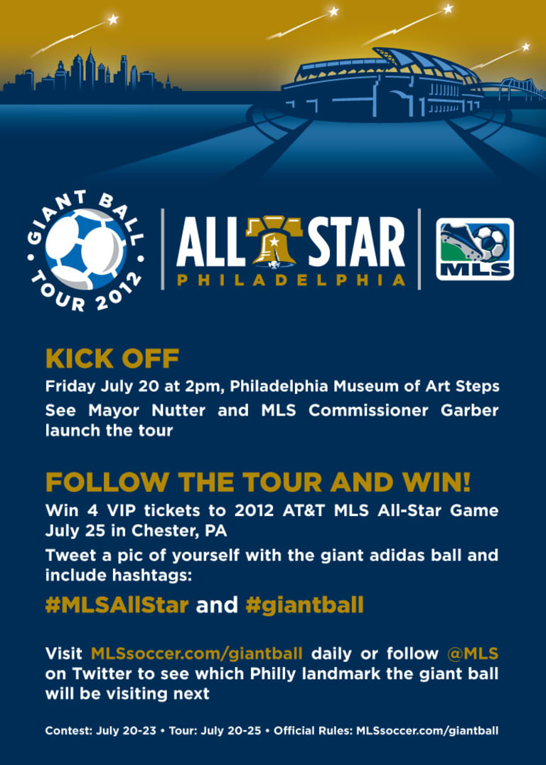 #GiantBall Tour 2012: Tweet a pic, win 4 VIP tickets to #MLSAllStar - Ball Tour Postcard