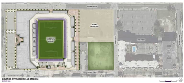 Orlando City SC shift soccer-specific stadium site one block west as city drops eminent-domain claim -