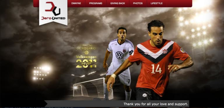 Dwayne De Rosario gets the MLS MVP for personal websites -