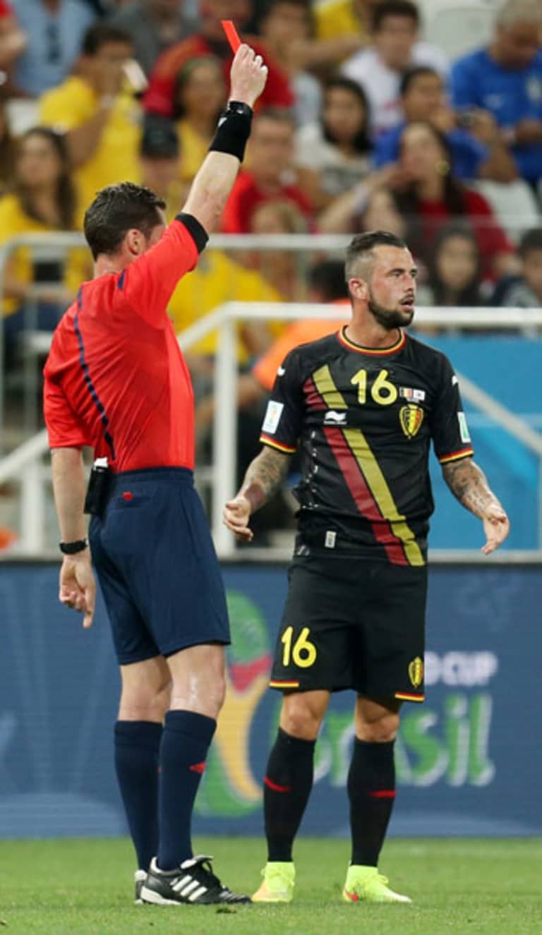 World Cup: Red card rules out Belgium's Steven Defour for Round of 16 matchup vs. USA -