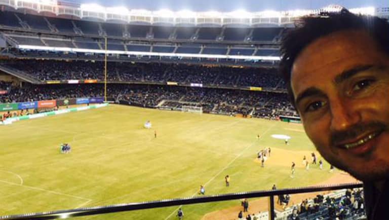Frank Lampard visits Yankee Stadium to watch New York City FC in action against Sporting Kansas City -