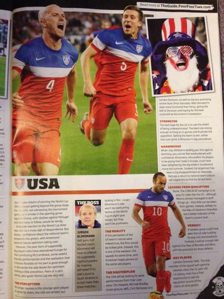 FourFourTwo: USMNT could take 0 points, 0 goals from 2014 World Cup "Group of Death" | SIDELINE -