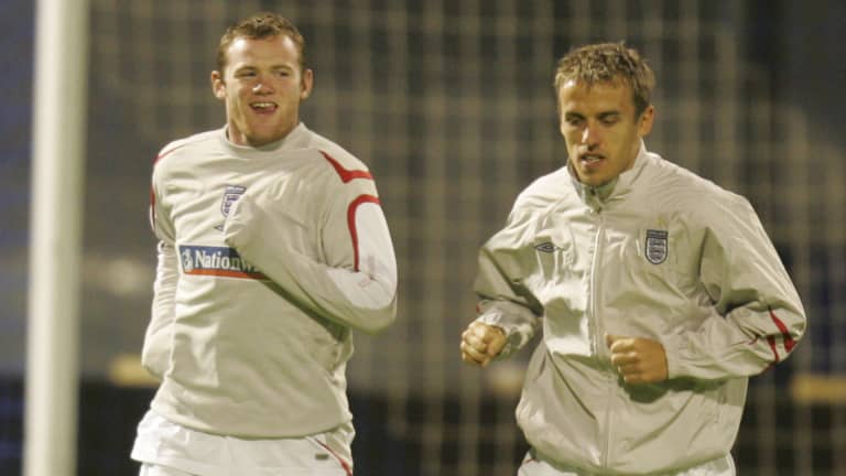Rooney Neville England training