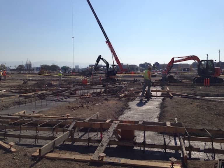 San Jose Earthquakes stadium construction gets rolling as concrete foundation poured | SIDELINE -